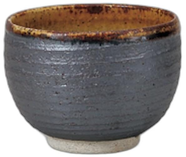 Spacious Iron Candy Bowl x x Ceramic Ippuku Bowl by Setomonohonpo [9.8 9.8 7.5cm 330cc]