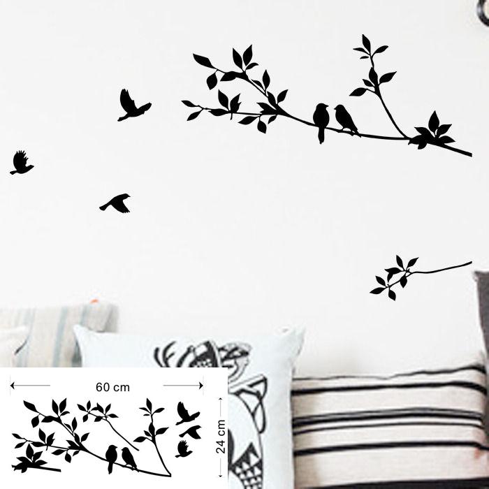 Albero Genealogico Uccello Decalcomania Fai da Te Carta Arte Adesivo da Parete Decorazione Casa Stanza Bambini