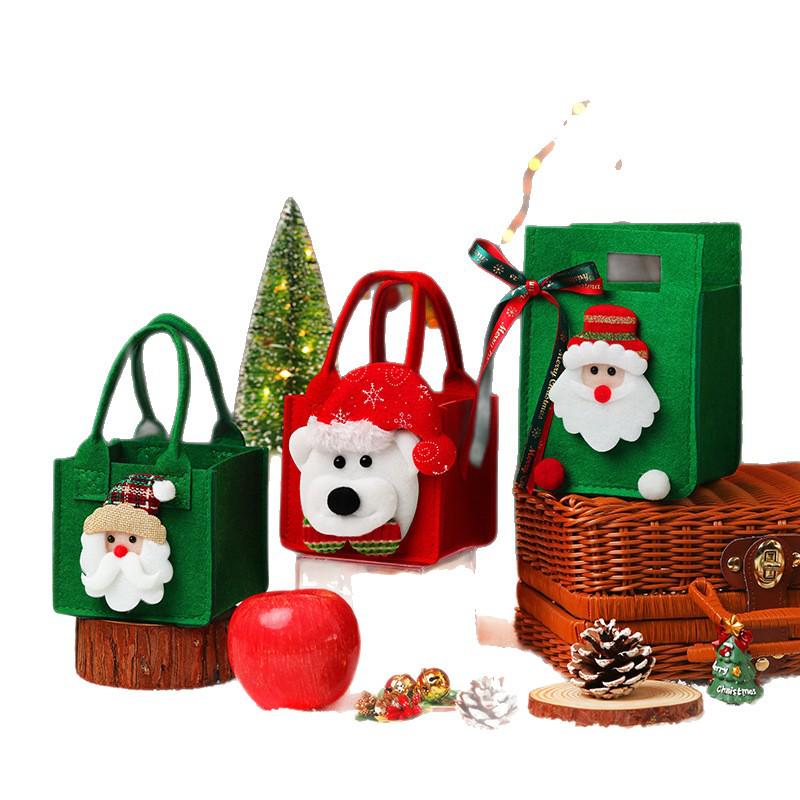 Children's Christmas Eve Apple Gift Bag - Small Handheld Candy Bag