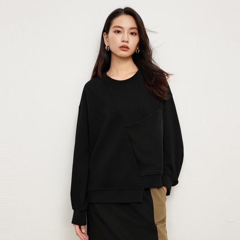 

Elva Island Women s Loose Fit Round Neck Long Sleeve Sweatshirt with Irregular Pocket L