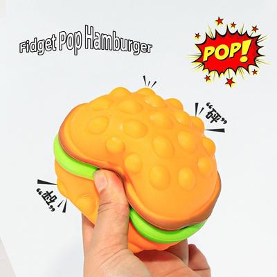 Hamburger Pop Fidget Toys Stress Balls for Kids Autism Sensory Toys Squeeze Toys Stress Relief Decompression Balls Kids Gift