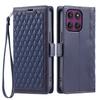 For Motorola Moto G56 5G Leather Case Rhombus Texture Wallet Stand Phone Cover with Wrist Strap