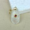 High Quality Teardrop Shape Natural Tiger Eye Amethyst Rose Quartz Stone Pendant Zircon Personalized Design Necklace Pendant