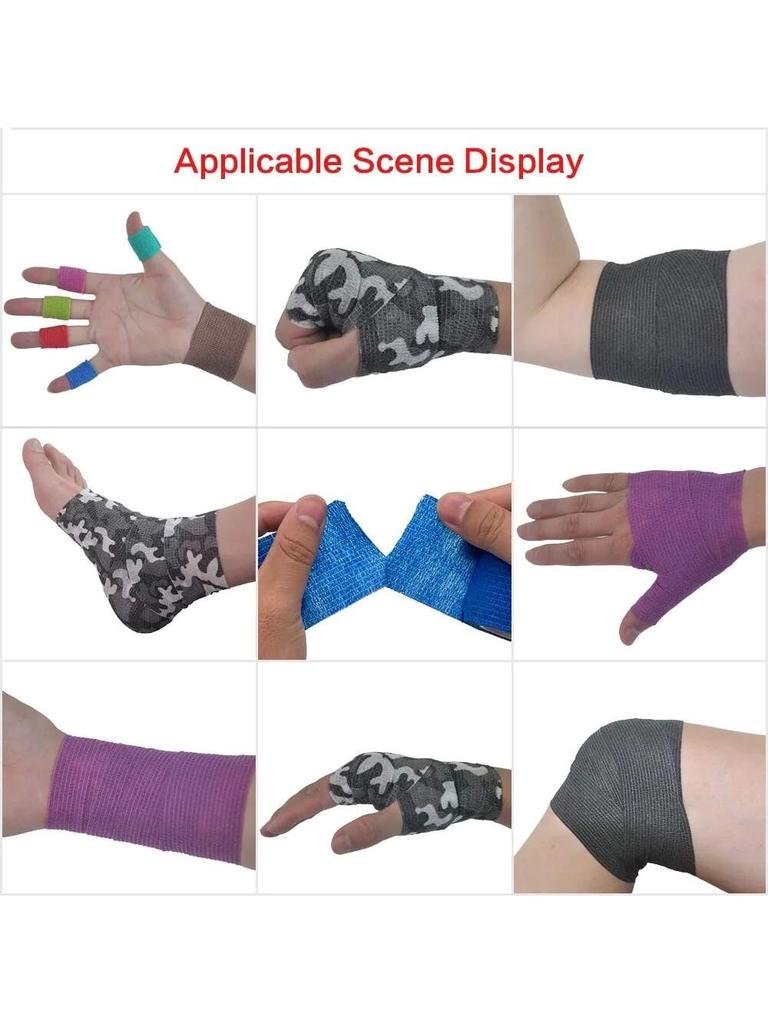 3pcs Camouflage Elastic Wrap Tape Hunt Disguise Elastoplast Self Adhesive Sports Protector Knee Finger Ankle Athletic Bandage