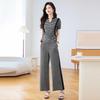 Women's Fashion Striped Wide-Leg Pants Set