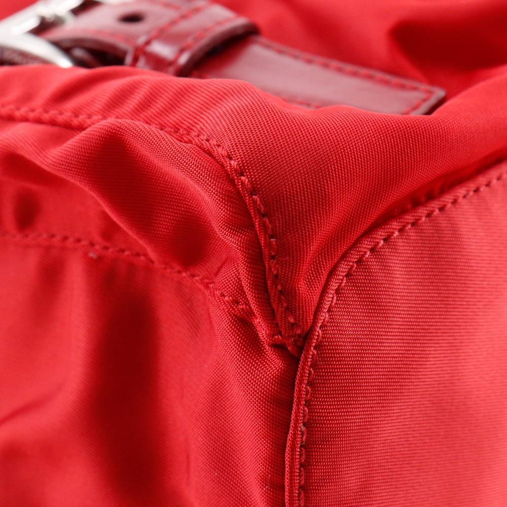 PRADA Backpack Daypack BZ6677 VERA SPORT ROSSO Red Nylon Women Used