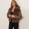 Winter New Detachable Hood Spliced Fleece Loose Warm Cotton Coat Fashion Versatile Outerwear