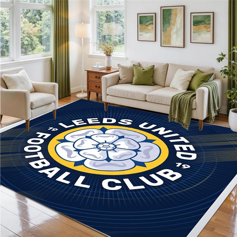 Leeds United Design Kristall-Samt-Teppich Weiche Dekorationsmatte für Schlafzimmer Eingang
