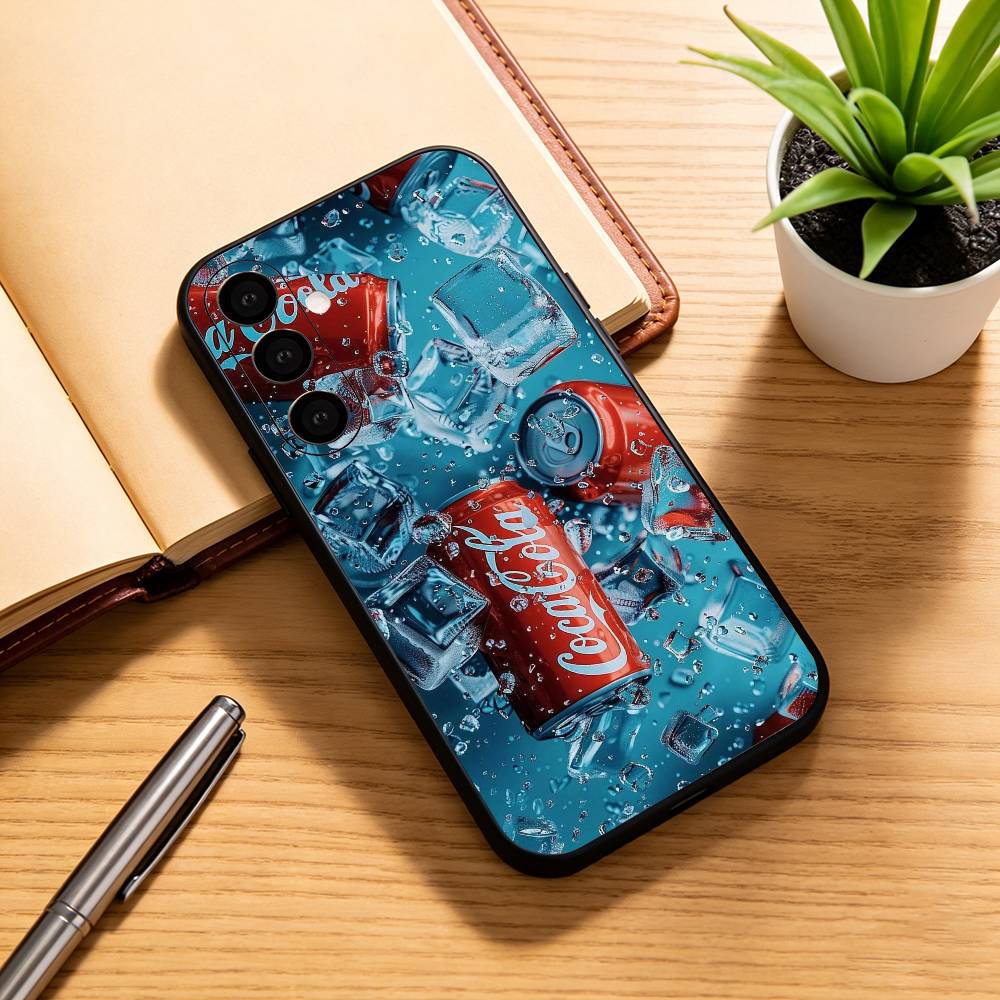 CocaS-S Fashion C-Cola  Phone Case Black Silicone Soft For Samsung Galaxy A73,A72,A71,A70,A53,A52,A51