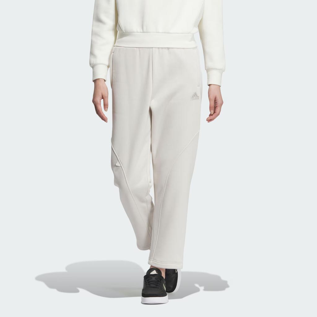 Adidas FW24 Small Logo Series Fleece Joggers Comfortable Fashion Loose Sports Casual Pants Women Joggers Phosphor-Brown Metallic-Silver JJ3570
