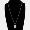 Fashion Pop Stainless Steel Flower Skull Pendant Necklace Skull Pendant Necklace Holiday Gift Accessories
