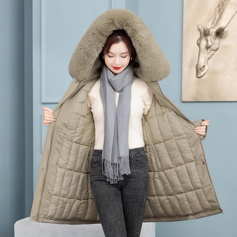 Long Pie To Overcome Cotton-padded Women's Winter New Thick Non-removable Liner Slim Down Cotton-padded Jacket