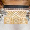 Yousheng Christmas Entrance Rug Gingerbread House Floor Mat Dirt Scrubber Washable Vintage Holiday Doormat with Non-Slip Backing for Front Door Porch