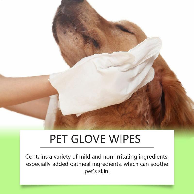 Pet Cleaning Gloves For Dogs Comfortable 5 Pairs No Rinse Dog Grooming Wipes Washing Gloves Gentle Puppy Scrubber Kitten Washing