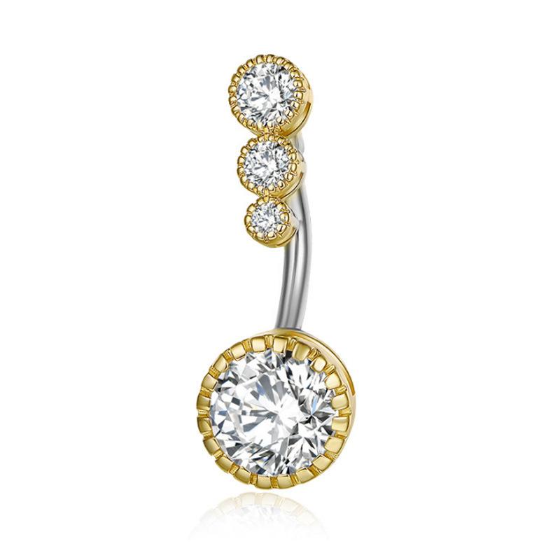 

Новое европейское и американское новое сексуальное кольцо для пупка с 4 циркониями и бриллиантами и ногтями для пупка из циркона