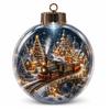 Acrylic Clear Christmas Bauble Hanging LED Lighted Christmas Spherical Pendant  Christmas Tree