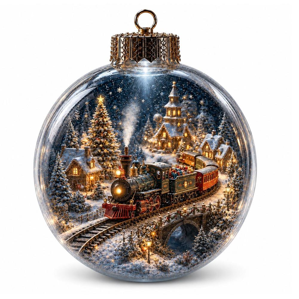 Acrylic Clear Christmas Bauble Hanging LED Lighted Christmas Spherical Pendant Christmas Tree