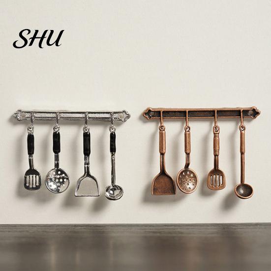5Pcs Kitchen Dollhouse Miniature Spoon Shovel Cookware Tools DIY Accessories Kit