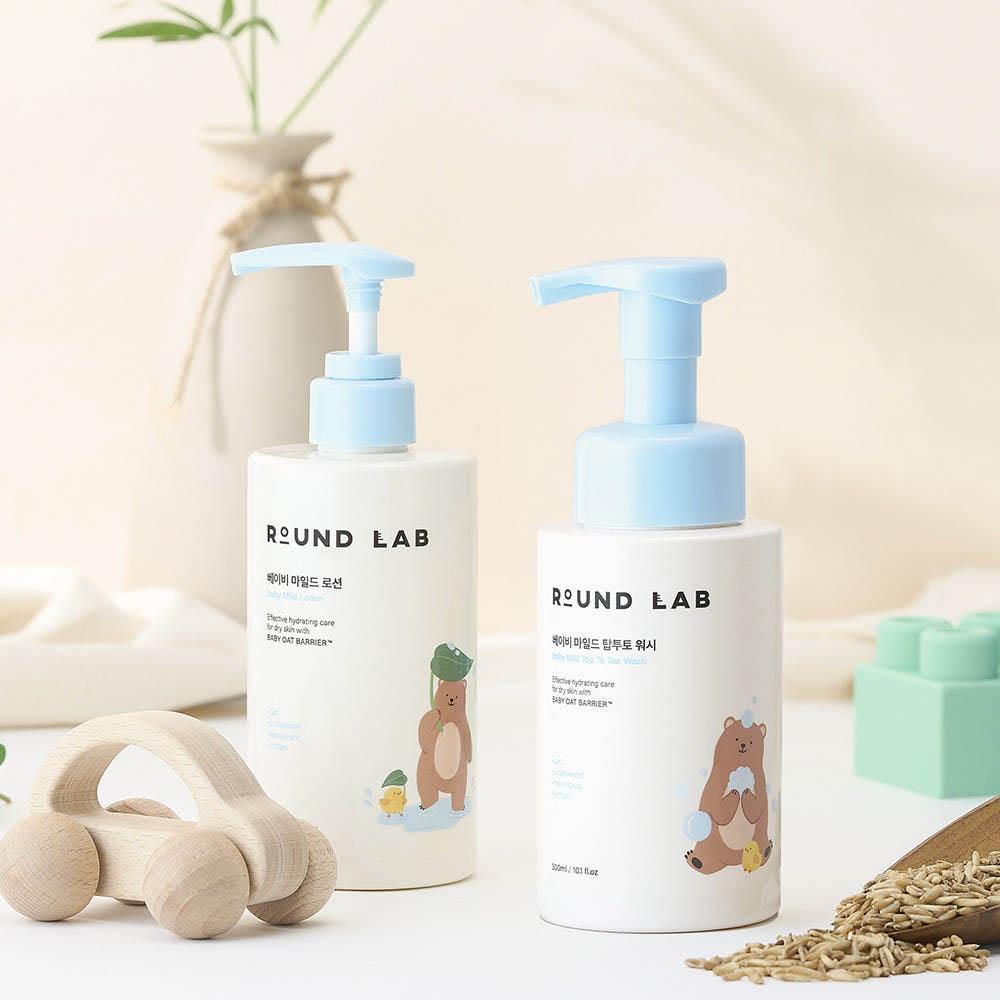 ROUND LAB Baby Mild Top-to-Toe Waschgel & Lotion Set 300ml × 2