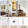 Display Cabinet with LED Lighting, Bookcase with 1 Drawer, 12 Compartments, Collectibles, Wine, for Living Room Dining Room Office, white, 55x40x200cm