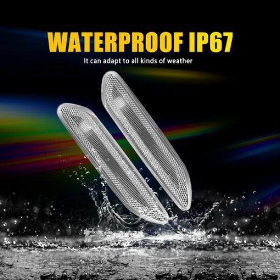 Front Side Marker Lights Clear Housing For 2011-16 MINI Cooper R60 R61 Paceman A