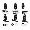 6 Pcs Guitar Machine Head Button Exquisite Fish Tail Shape Comfortable Grip Metal Tuning Peg Head Black