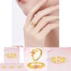 Chic Floral Design Adjustable Copper Gold Plated Ring For Women Perfect Spring Jewelry