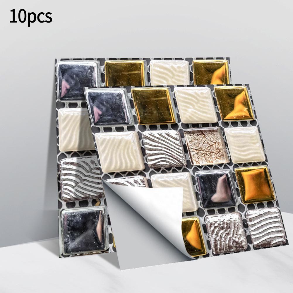 

Flexible And Humidity Wall Stickers Oilproof For Kitchen Mosaic Wall Tiles 10pcs 4#