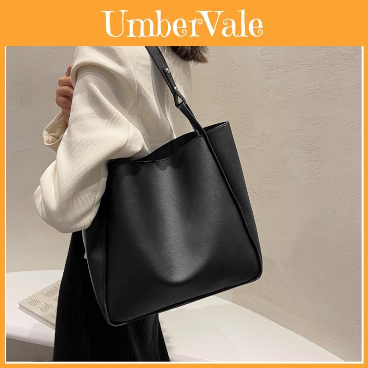 Minimalist Vintage Pu Bucket Bag With Magnetic Closure For Daily Use