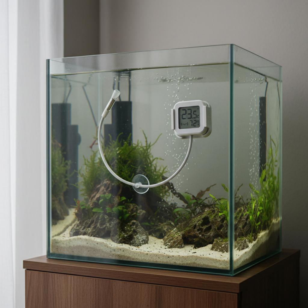 Aquatic Enclosure Thermometer with Measuring Device High Precise Measuring Device Smart Water Temperature Monitor Digital