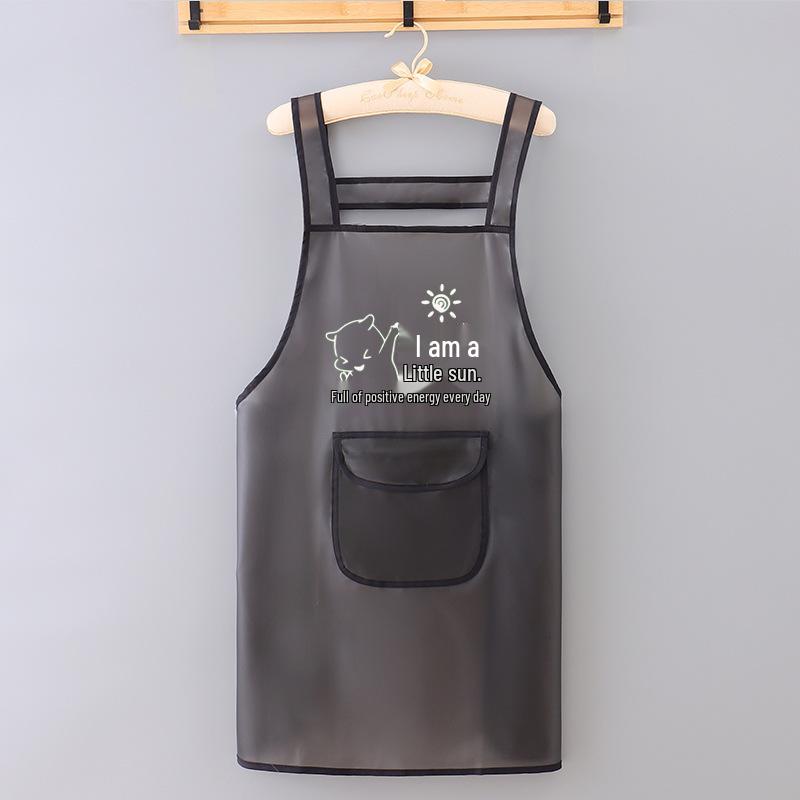 New Transparent TPU Apron: Waterproof, Oil-Resistant, Dirt-Resistant Cartoon Protective Waist Cover.