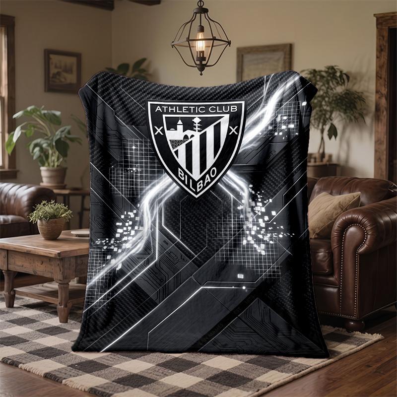 Athletic Bilbao Football Print Flannel Blanket Soft Warm Sofa Bed Throw Blanket For Home Office Bedroom