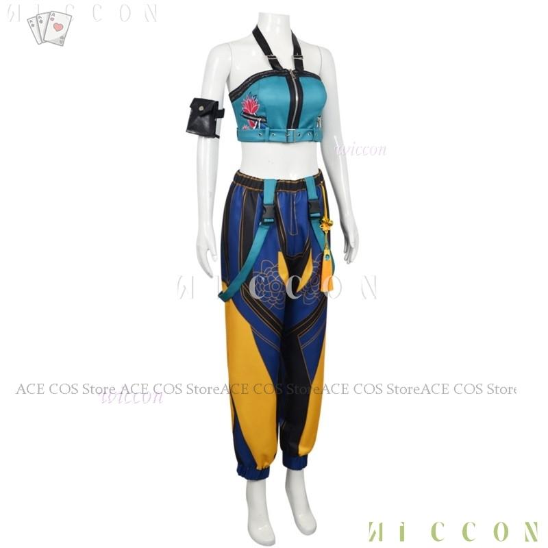 K-Pop Huntrix Zoey Cosplay Kostým Paruka Kostým Lovců Démonů Rekvizita Kunai Roleplay Jevištní Oblečení Halloween Dívčí Skupinové Uniformy