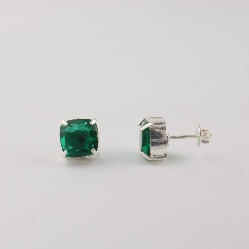 Chromdiopsid Edelstein 925 Sterling Silber Handgemachter Schmuck Hübsche Stecker Ohrringe 1" Für Jahrestagsgeschenk EE-181-8