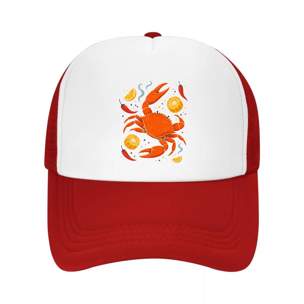 Spicy Seafood Boil Retro Graphic Mesh Baseball Cap Casual Hat Outdoor  For Womens Unisex FeUnisex