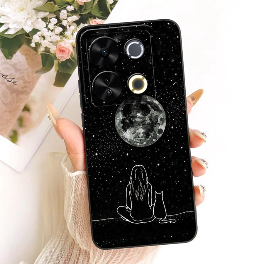 For Itel P65 4G Phone Case Cute Rabbit Painted Liquid Soft Silicone Bumber Shell For Itel P 65 4G Capa P671L Back Cover