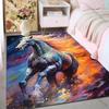 1PC Galloping Horse with Fiery Colors Print Carpet Rug for Living Room Bedroom Sofa Doormat Home Decor Non-slip Floor Mat