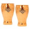 Copper Glass Tumbler, Hammered Design, Drinkware, 430 ML, Pack of 2