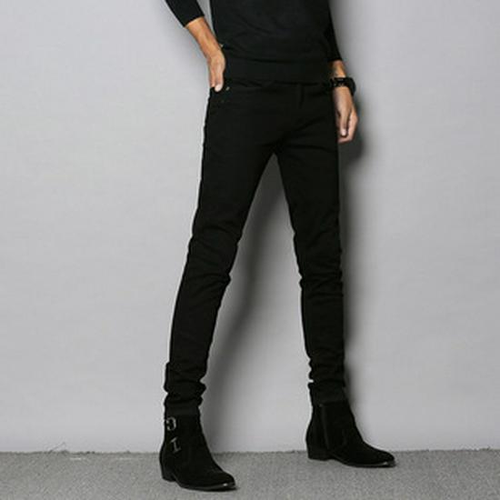 2023 Men's Black Slim Fit Elastic Jeans - Spring & Autumn Style