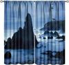 Lighthouse Curtains Vintage Sunset Ocean Island Lighthouse Nature Landscape Art Print Blackout Window Drapes for Bedroom Living