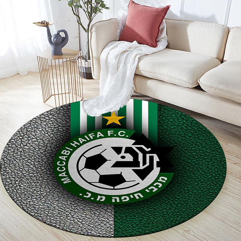 Maccabi Haifa Pattern Round rug,Carpet Rug for Living Room Bedroom Playroom ,Non-slip Floor Mat,Holiday Gifts and Birthday Gifts.