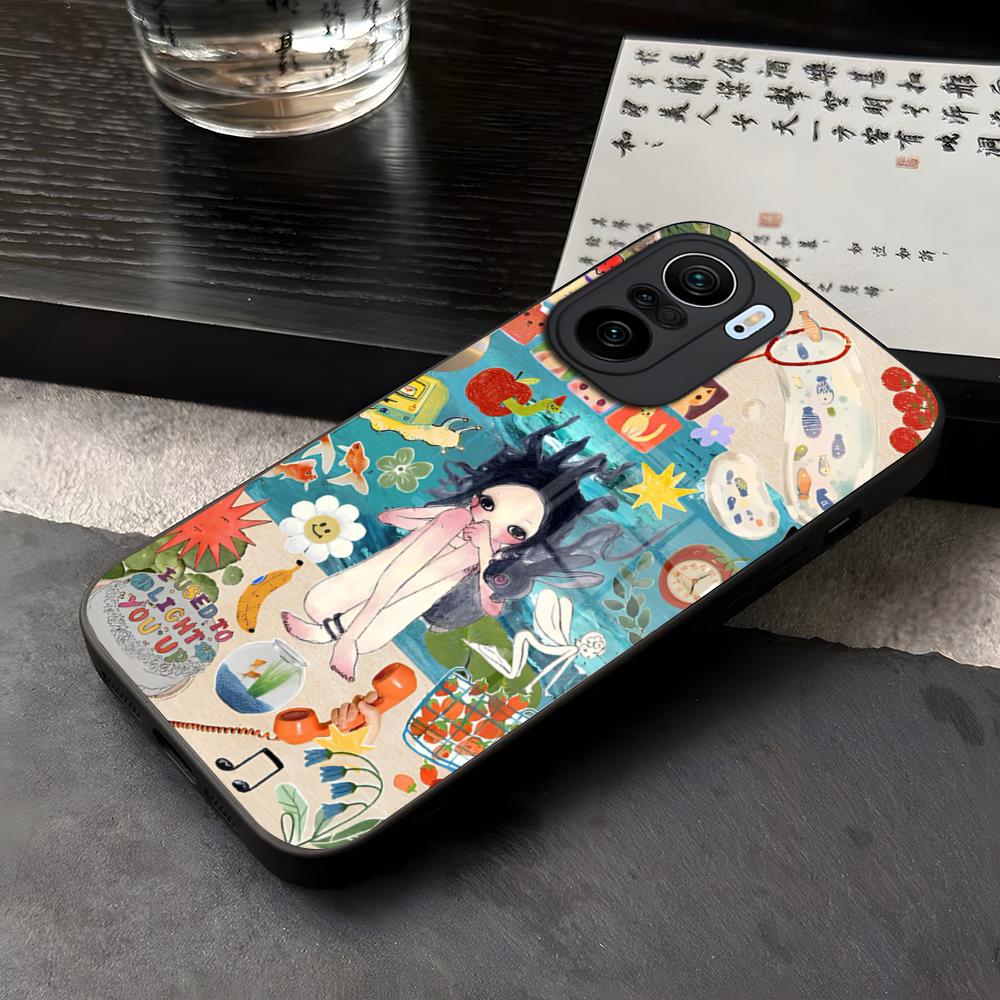 

Aya Takano Paintings Phone Case Tempered Glass For Xiaomi 14 15 12 Lite Pro 13 11t Lite POCO M6 X6 X5 X3 NFC F5 F6 Pro Cover POCO X5 5G