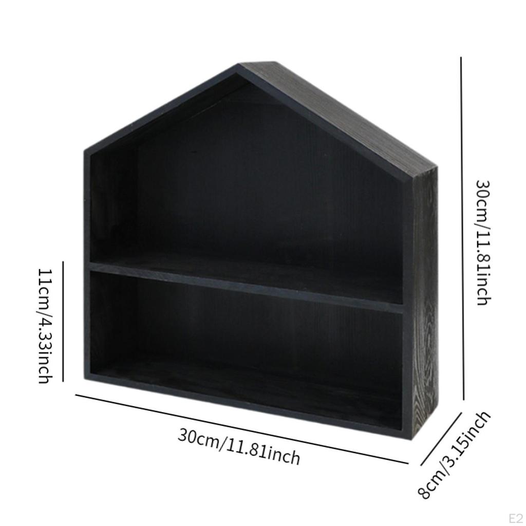 Shadow Box Display Shelf Figure Holder 2 Layer Accessories Rustic Multifunctional Wall Storage Rack