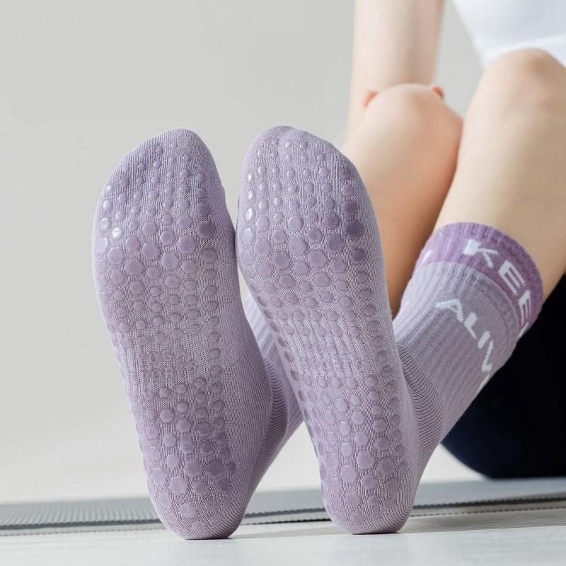 1/5 Pairs of Women's Socks Yoga Socks Stockings Sports Socks High Bounce Fitness High Tube Socks Non-slip Running Socks