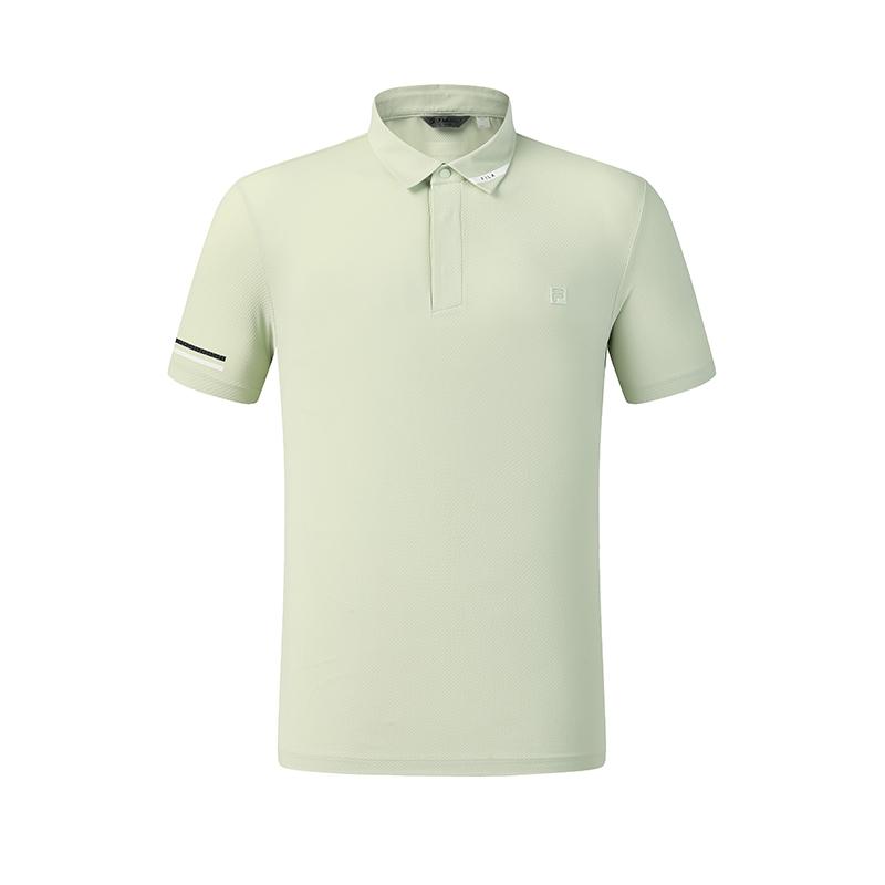 FILA Golf Series Fashion Simple Basic Sports Training Golf Versatile Comfortable Knitted Short Sleeve Polo Shirt Men tops Green A11M625102FLG