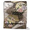 Used Fukuro Obi Formal Fukuro Obi Pure Silk Six Patterns Silver Gold Black Ground Paper Pattern Traditional Pattern Autumn Grass Pattern Length 433cm