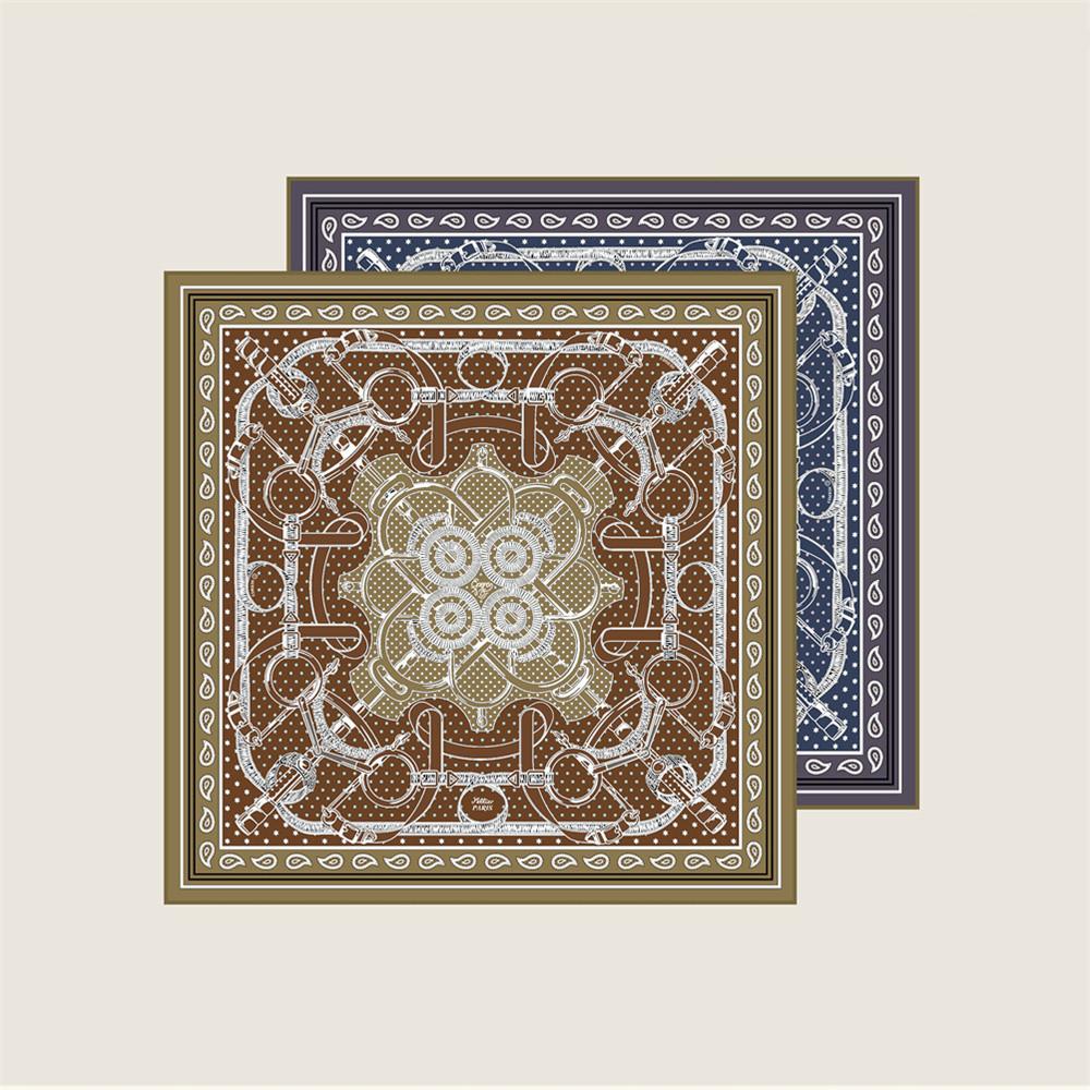 New Silk Scarves Double Printed Twill Silk Scarf Women Shawls Luxury Design Hijab Fashion Square Curled Scarf Neckerchief