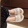 Large Size Fluffy Slippers Women's Outer Wear 2025 Spring Autumn and Winter Indoor Home Internet Celebrities Super Fire Large Size Thick Bottom Plu