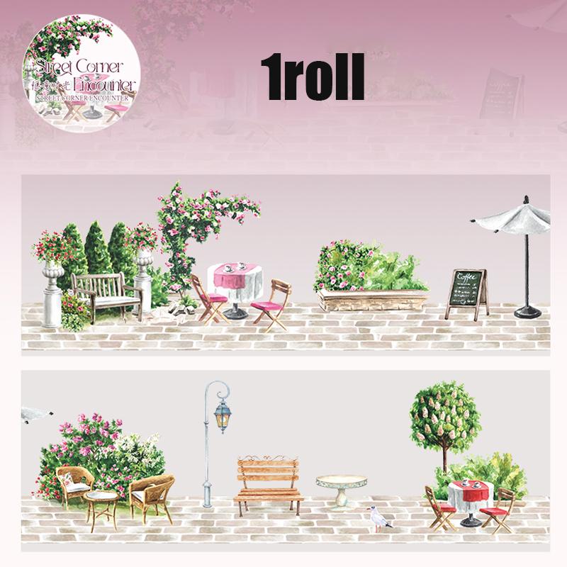 1 Roll Street View PET Tape For Scrapbooking DIY Journal Stickers Collage Art Phone Case Notebook Decoration Gift Craft Supplies