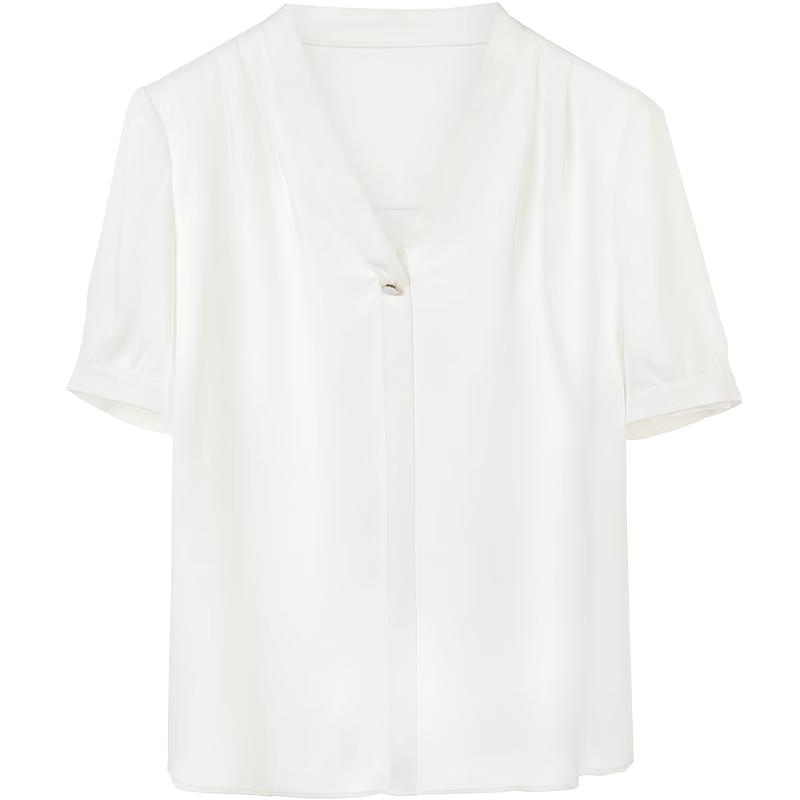 LANCY Basic Wardrobe Short Sleeve V-Neck Shirt L